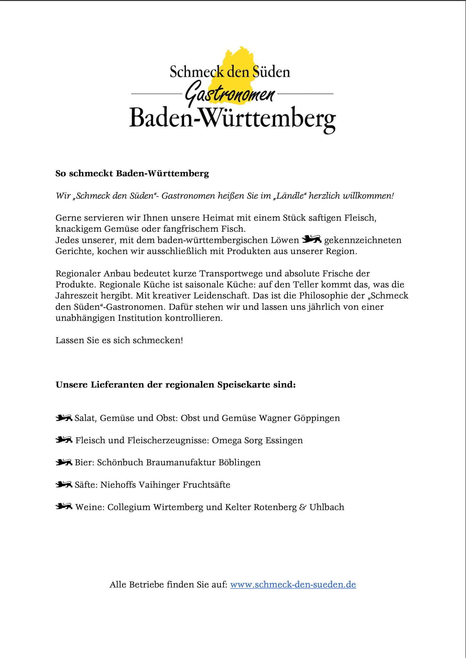 Schmeck den Süden - Baden-Württemberg
